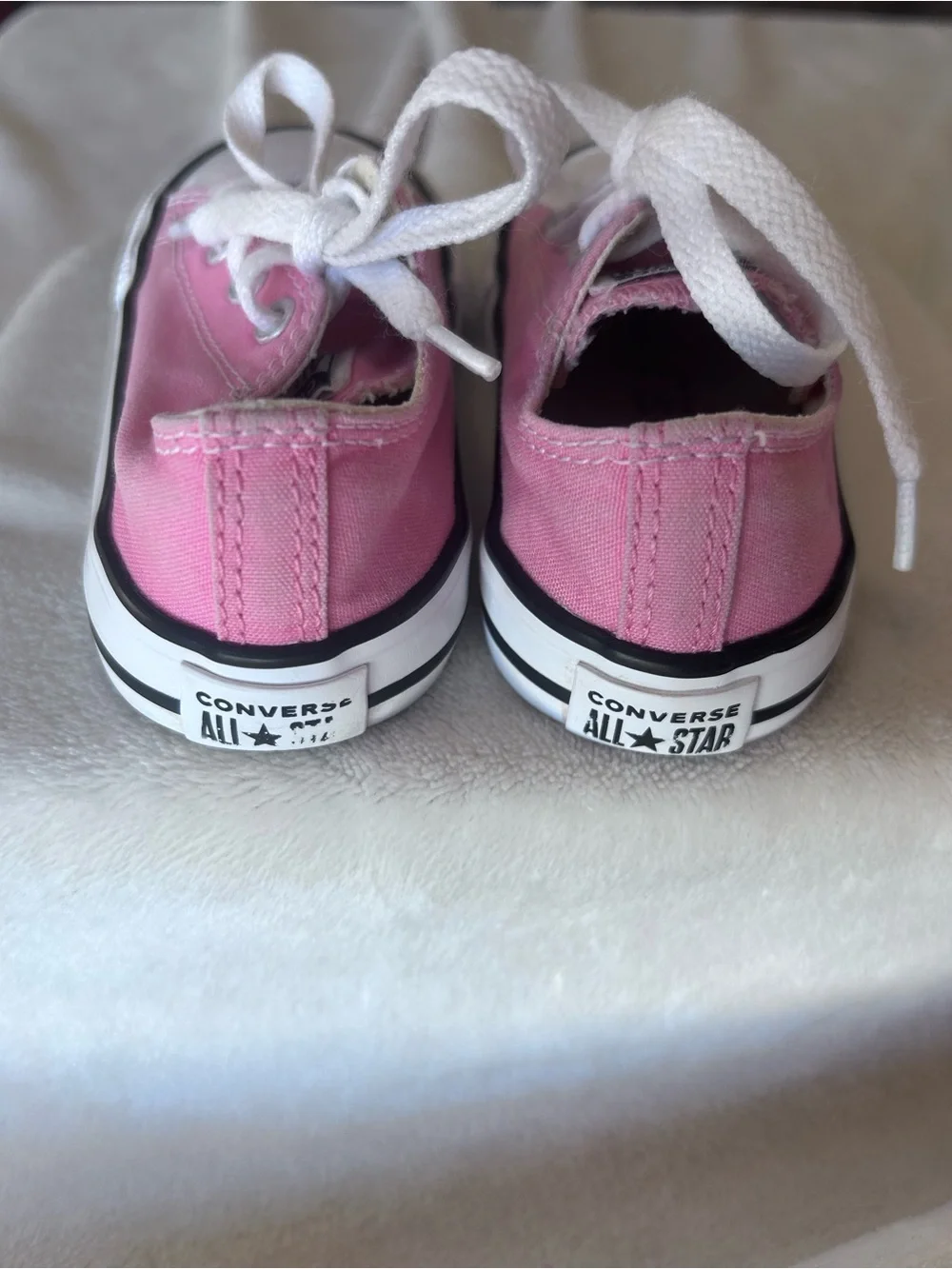 Converse Kids Pink Low Top Sneakers with White Accents